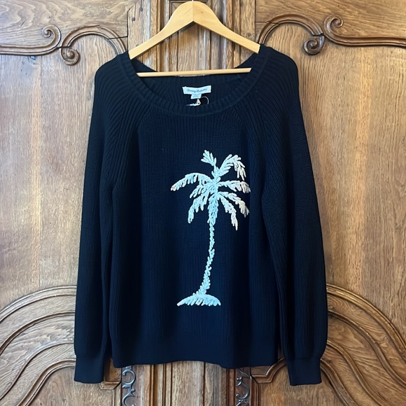 Tommy Bahama Breezy Palm Crewneck Pullover Knit Sweater Womens Black - Picture 3 of 16